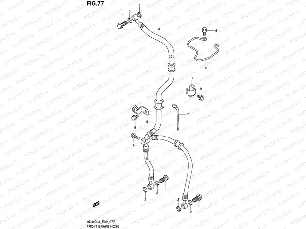 77 - FRONT BRAKE HOSE (AN400L3 E99)