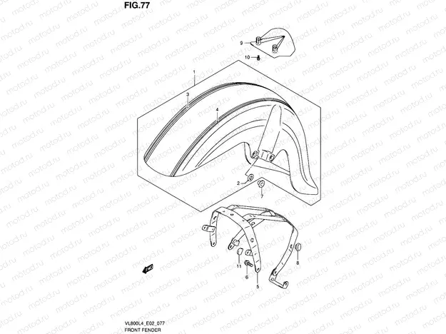 77 - FRONT FENDER (VL800CL4 E19)