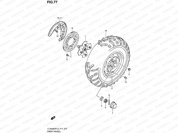 77 - FRONT WHEEL (LT-A500XPL3 P17)