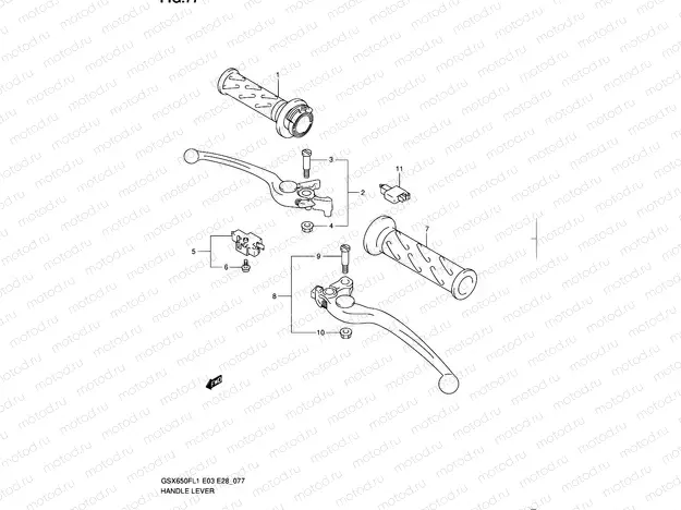 77 - HANDLE LEVER (GSX650FL1 E28)
