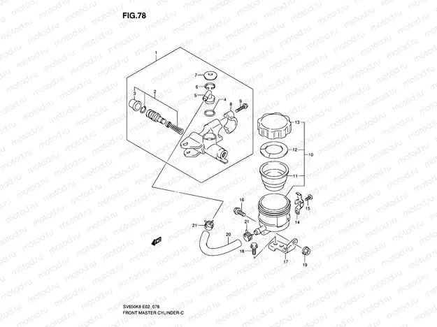 78 - FRONT MASTER CYLINDER (SV650SAK8/SUAK8/SAK8/SUAK8/SAL0/SUAL0)