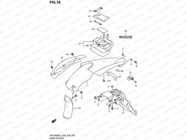 78 - REAR FENDER (DR-Z400SL3 E03)