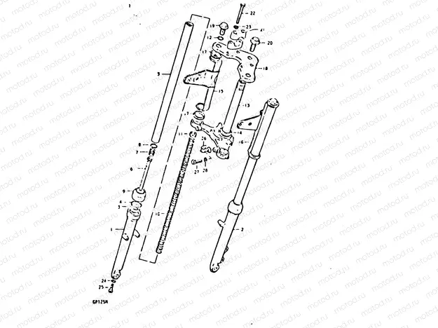 79 - FRONT FORK (KAYABA)(GP125N)(GP125UN)