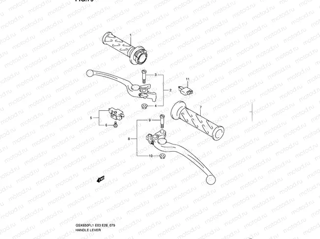 79 - HANDLE LEVER (GSX650FAL1 E28)