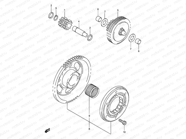 8 - STARTER CLUTCH (DR-Z400EY/EK1/EK2/EK3/EK4)