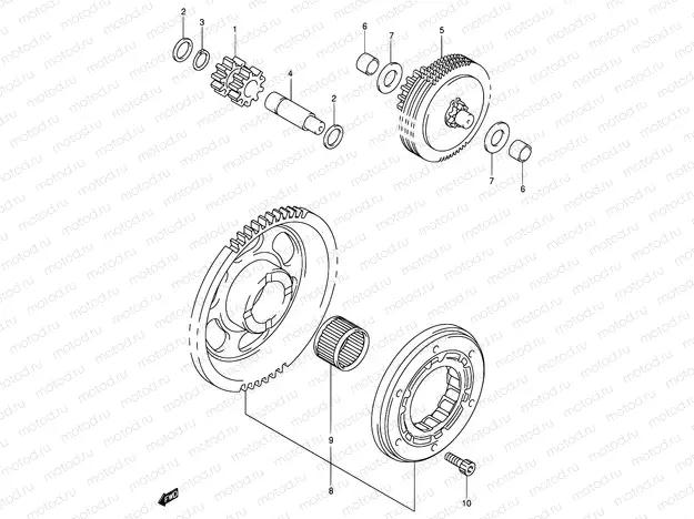 8 - STARTER CLUTCH (DR-Z400EY/EK1/EK2/EK3/EK4)