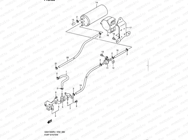 80 - EVAP SYSTEM (GSX1300RL1 E14)