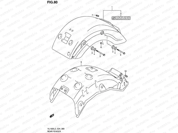 80 - REAR FENDER (VL1500BL3 E24)