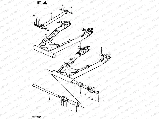 80 - REAR SWINGING ARM (GSX1100T, GSX1100X)