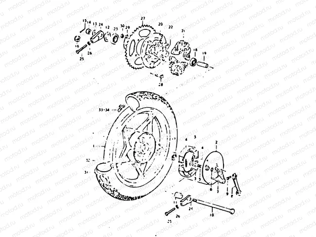 80 - REAR WHEEL (GT250EN, EX)