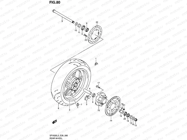 80 - REAR WHEEL (SFV650L3 E28)