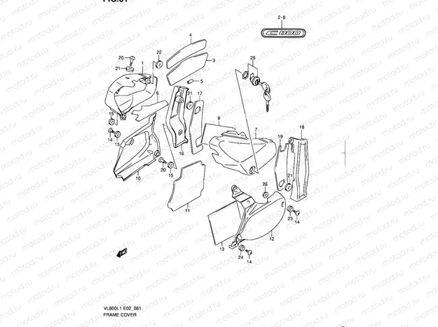 81 - FRAME COVER (VL800L1 E02)