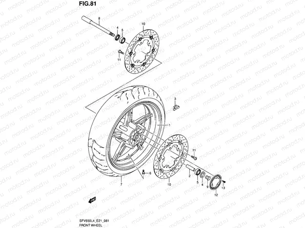 81 - FRONT WHEEL (SFV650UAL4 E21)