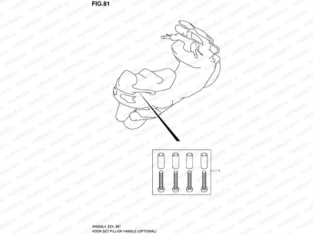 81 - HOOK SET PILLION HANDLE (OPTIONAL)