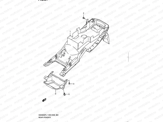 81 - REAR FENDER (GSX650FL1 E03)