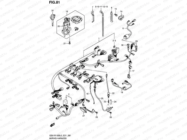 81 - WIRING HARNESS (GSX-R1000UFL3 E21)