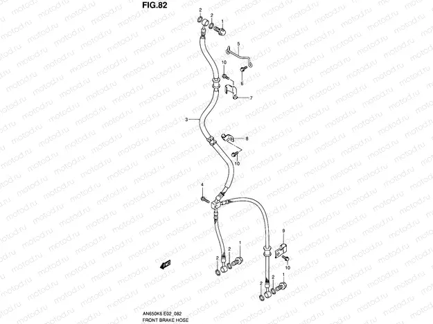 82 - FRONT BRAKE HOSE (AN650K6/K7/K8/K9/L0)