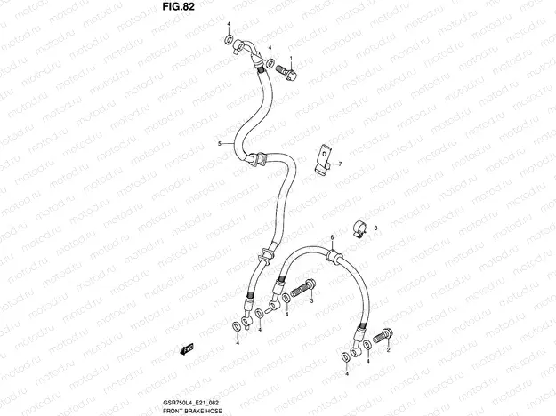 82 - FRONT BRAKE HOSE (GSR750UEL4 E21)