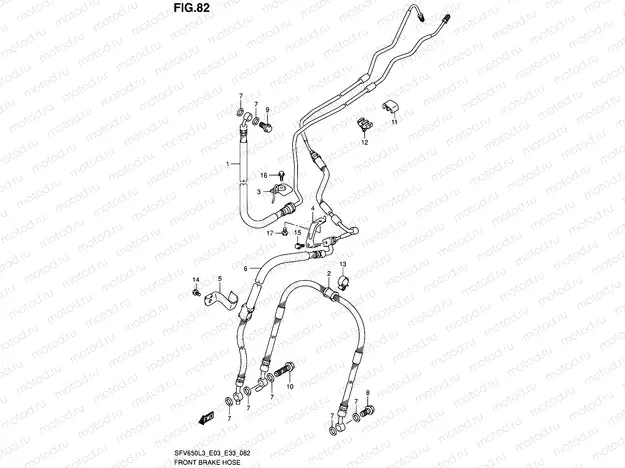 82 - FRONT BRAKE HOSE (SFV650AL3 E33)