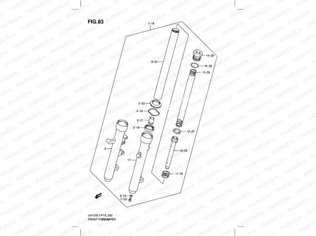 83 - FRONT FORK DAMPER (UH125L3 P19)