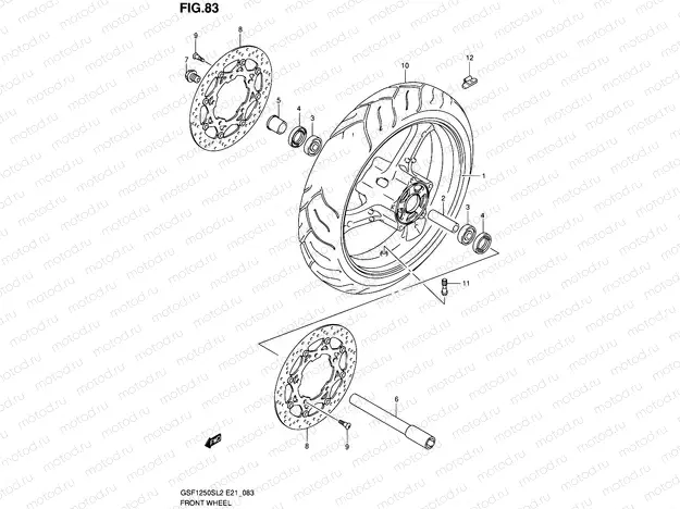 83 - FRONT WHEEL (GSF1250SL2 E21)