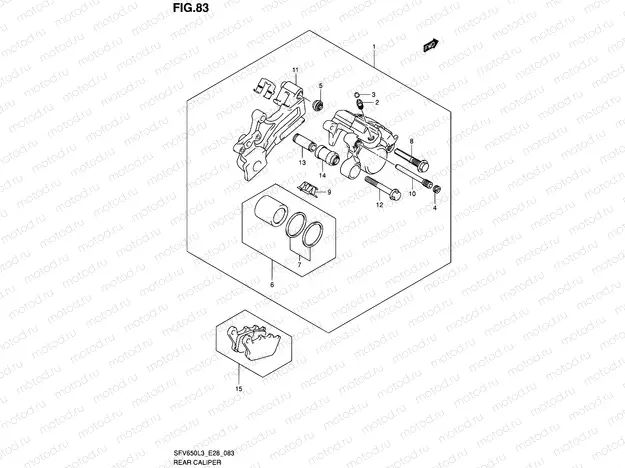 83 - REAR CALIPER (SFV650AL3 E28)