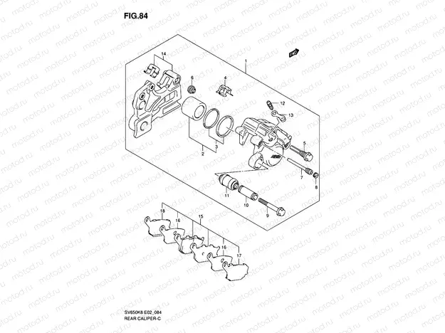 84 - REAR CALIPER (SEE NOTE)