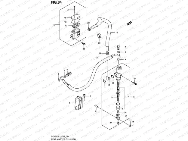 84 - REAR MASTER CYLINDER (SFV650L3 E28)