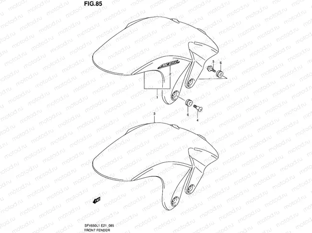 85 - FRONT FENDER (SFV650AL1 E21)