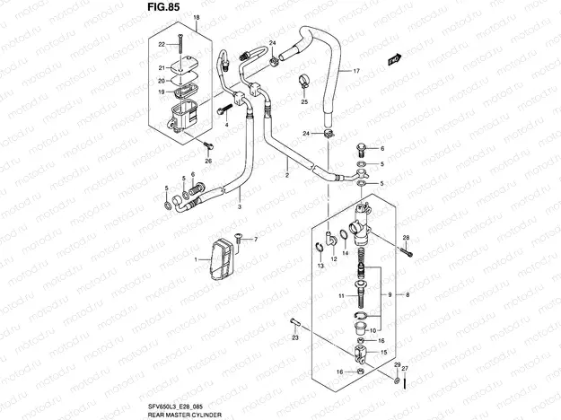 85 - REAR MASTER CYLINDER (SFV650AL3 E28)