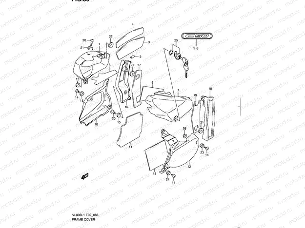 86 - FRAME COVER (VL800CL1 E24)