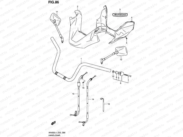 86 - HANDLEBAR (AN400AL4 E02)