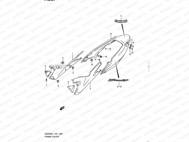 87 - FRAME COVER (GSF650L1 E21)