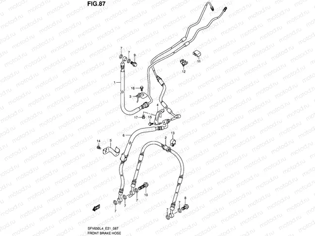 87 - FRONT BRAKE HOSE (SFV650AL4 E21)
