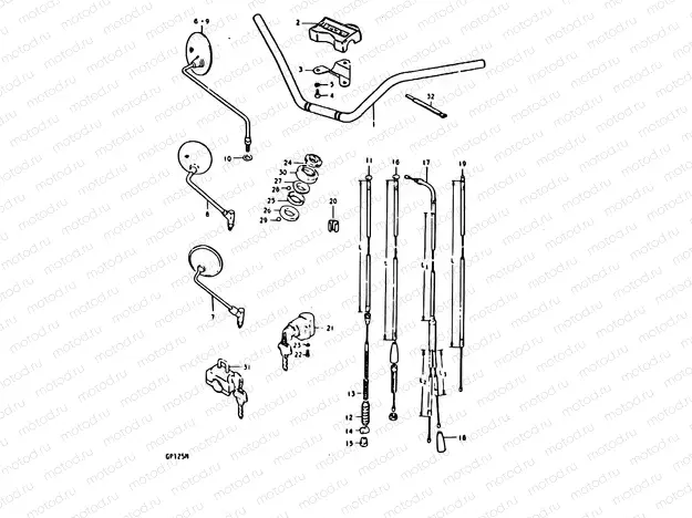 87 - HANDLEBAR (GP125N, GP125UN)