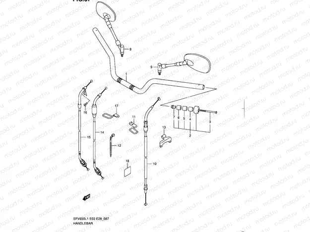 87 - HANDLEBAR (SFV650L1 E03)