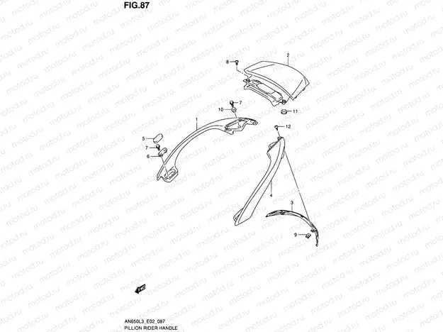 87 - PILLION RIDER HANDLE (AN650L3 E02)
