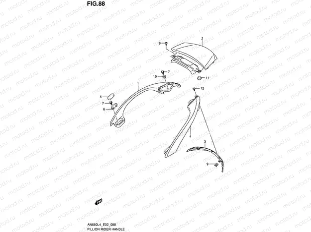 88 - PILLION RIDER HANDLE (AN650L4 E19)