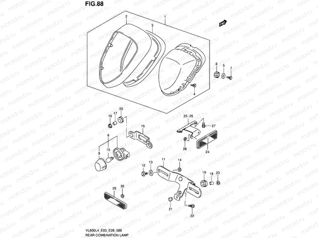 88 - REAR COMBINATION LAMP (VL800L4 E03)