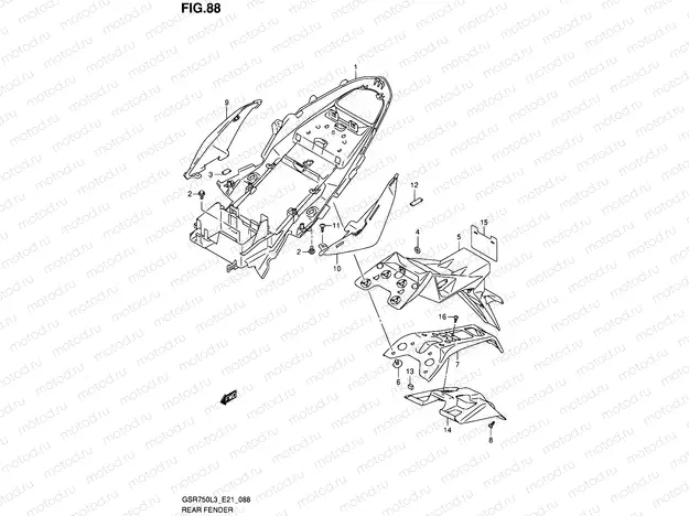 88 - REAR FENDER (GSR750L3 E24)