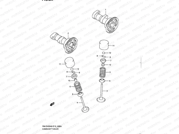 8A - CAMSHAFT - VALVE (RM-Z450L1)