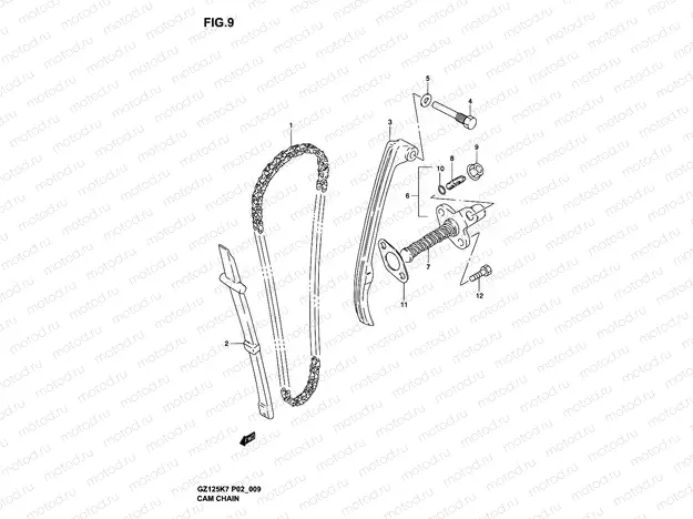 9 - CAM CHAIN (MODEL K3)