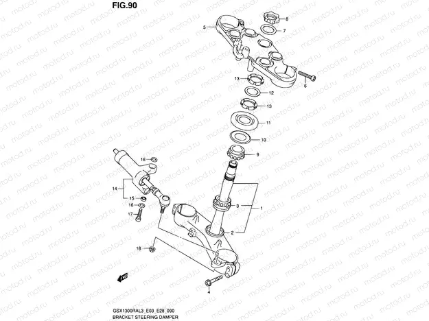90 - BRACKET STEERING DAMPER