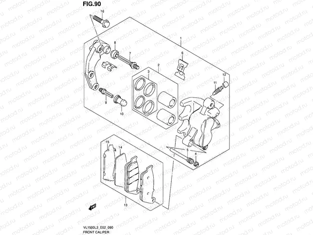 90 - FRONT CALIPER (VL1500L3 E02)