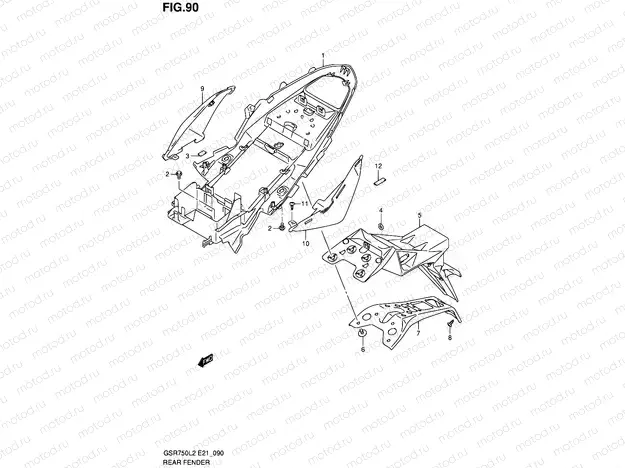 90 - REAR FENDER (GSR750AL2 E21)