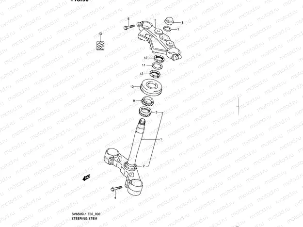 90 - STEERING STEM (SV650SL1 E24)