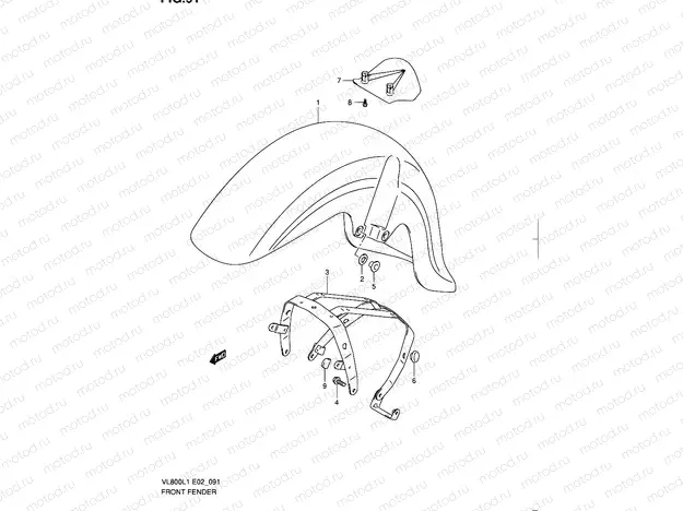 91 - FRONT FENDER (VL800L1 E02)