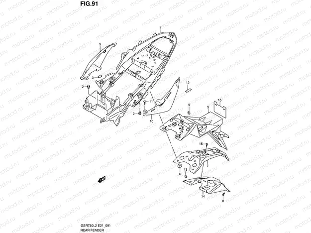 91 - REAR FENDER (GSR750AL2 E24)