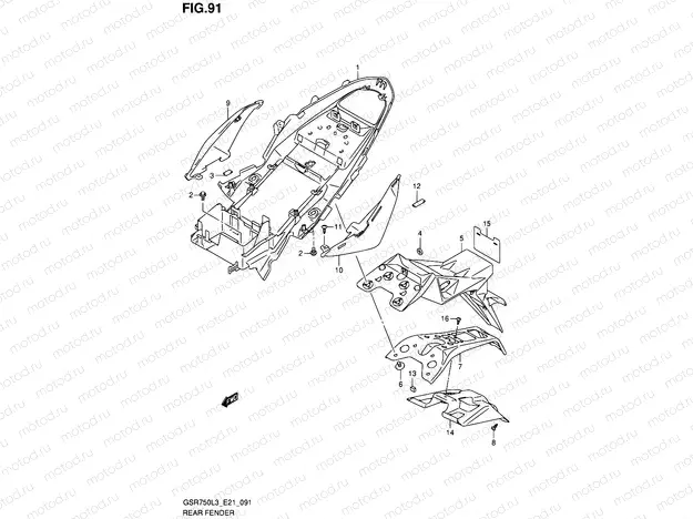 91 - REAR FENDER (GSR750AL3 E24)