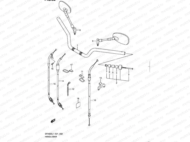 92 - HANDLEBAR (SFV650UL1 E21)